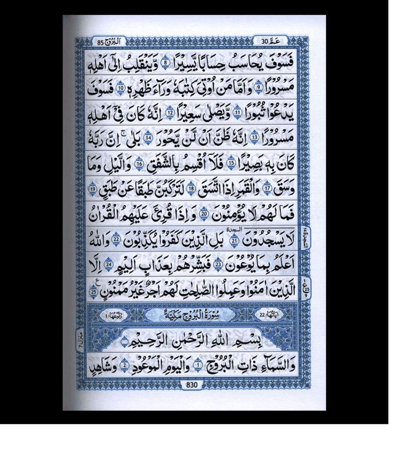 Al Quran Al Hakeem (108)-Arabic Only (13 lines with Urdu-Persian-Hindi Script)