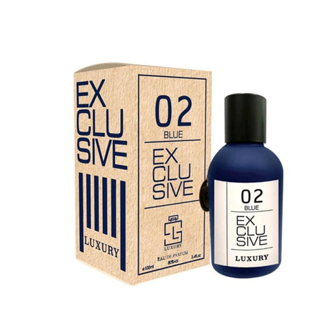 02 Blue 100ml EDP by Khalis Luxury Collection - Top: Grapefruit, Lemon, Ginger and Pink pepper  Heart: Nutmeg, Mint, Jasmine and Labdanum  Base: Cedarwood, Patchouli, Sandalwood, Incense and Vetiver