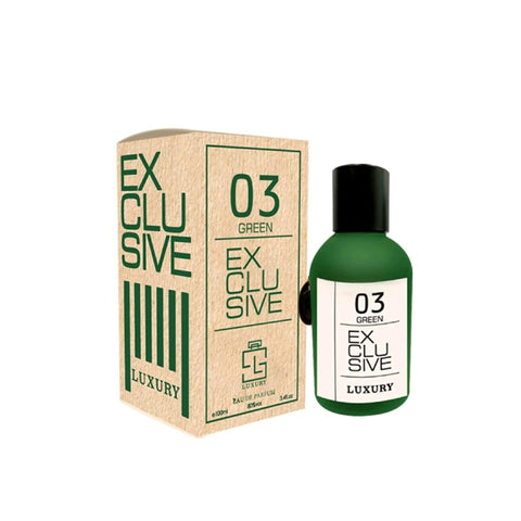 03 Green Exclusive 100ml EDP by Khalis Luxury Collection - Top notes: Red Fruits  Heart notes: Dry Woods, Vanilla   Base notes: Musk