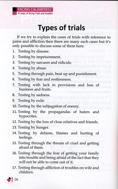 Facing Calamities(43 ways of facing Trials and Troubles)