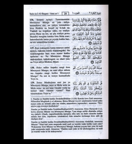Noble Quran in Swahili Language (Arabic to Sawahili Language Translation)