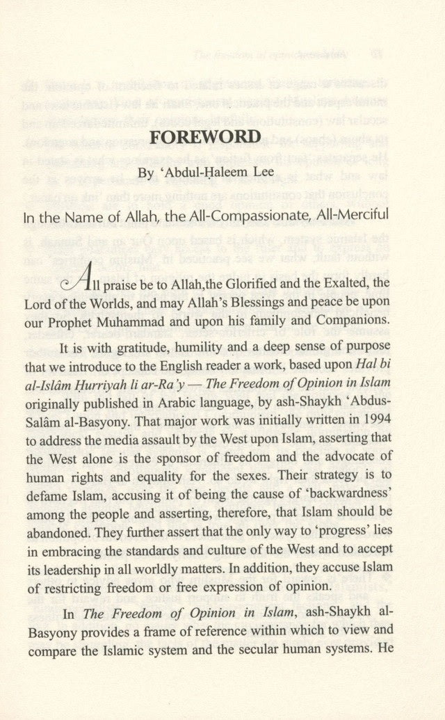 The Freedom of Opinion In Islam