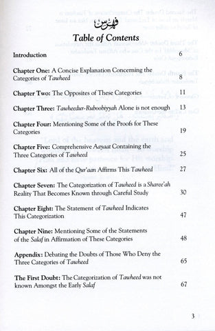 The Beneficial Summary In Clarifying The Evidence For The Categories Of Tawheed