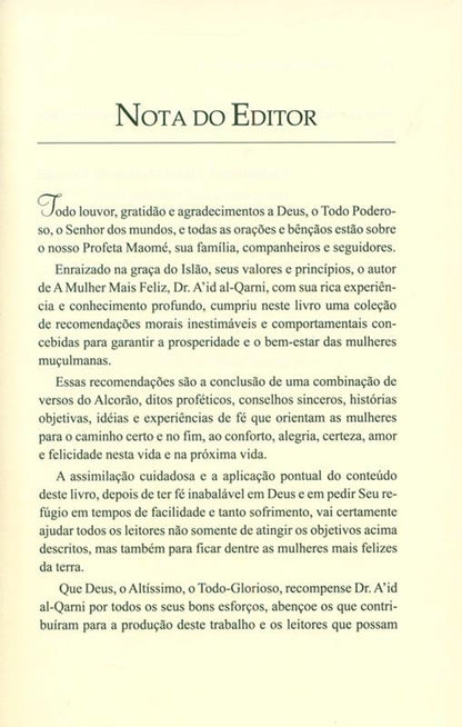 Você pode ser a mulher mais feliz do mundo( You can be the happiest woman in the world) ( by Dr. A'id al-Qarni