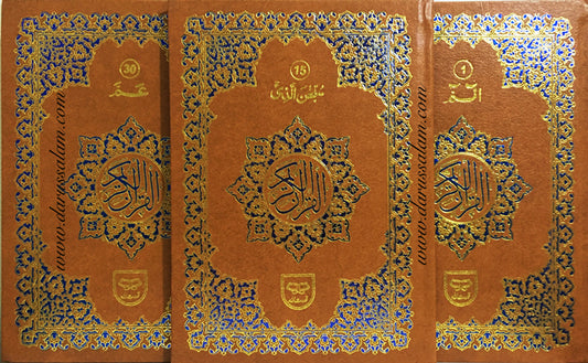 Holy Quran: 30 Juz/Siparah Set - 9 Lines (Art Paper with 2-Color)