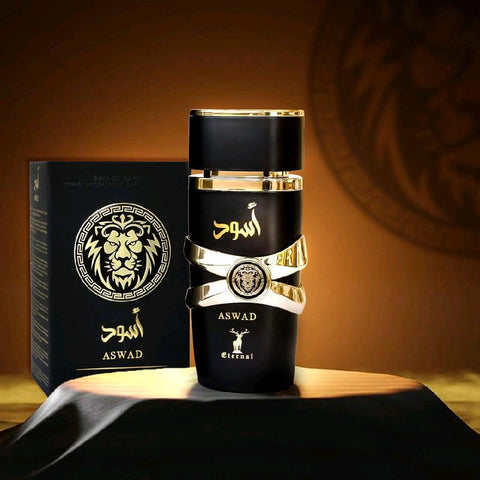 ASWAD by Eternal from Khalis (Inspired by Asad) - Top notes are Black Pepper, Tobako and Pineapple; middle notes are Patchouli, Coffee and Iris; base notes are Vanilla, Amber, Dry Wood, Benzoin and Labdanum.