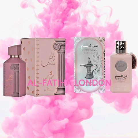 Ahubbak Love In Paris 100ml EDP and Dirham Wardi 100ml EDP BUNDLE - Womens Everyday Sweet Floral Scent