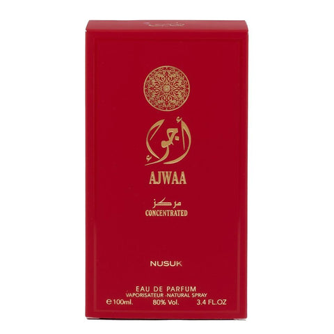 Ajwaa Concentrated 100ml EDP by Nusuk - Top notes: Spices, Cinnamon  Middle notes: Ylang-ylang, Rose, Jasmine  Base notes: Musk, Sandalwood, Benzoin