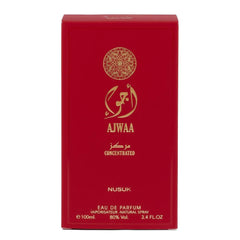 Ajwaa Concentrated 100ml EDP by Nusuk - Top notes: Spices, Cinnamon  Middle notes: Ylang-ylang, Rose, Jasmine  Base notes: Musk, Sandalwood, Benzoin
