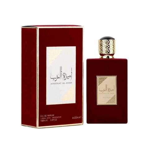 Ameerat Al Arab 100ml EDP by Asdaaf - Top Notes: Wood, Musk and Oud.  Heart Notes: Olibanum and Jasmine.  Base Notes: Lily, Amber and Woody