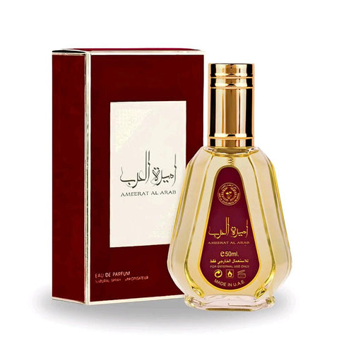 Ameerat Al Arab 50ml EDP by Ard Al Zaafaran - Top Notes: Wood, Musk and Oud.  Heart Notes: Olibanum and Jasmine.  Base Notes: Lily, Amber and Woody.