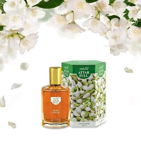 Attar Full Jasmine 100ml EDP Perfume Attar From Ahsan - Top Notes: Jasmine. Heart Notes: Ylang-Ylang. Base Notes: White Musk.