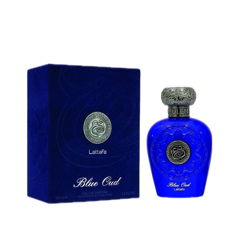 Blue Oud 100ml EDP by Lattafa - Top Notes: Marine, Bergamot, Black Pepper  Heart Notes: Lavender, Cashmeran  Base Notes: Oud, Amber, Vanilla
