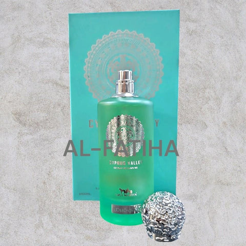 CYPRUS VALLEY 100ml EDP by Loui Martin - Top Notes: Sorrento lemon, Marine Notes, Blue Ginger Heart Notes: Indian Sandalwood, Apple, Patchouli Base Notes: Incense Somalia, Dry Amber, Vetiver Haiti