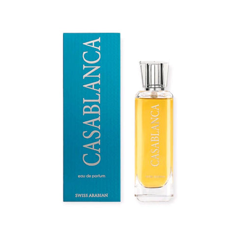 Casablanca Perfume 100ml EDP by Swiss Arabian - Top Note: Apple, Grapes  Middle Note: Patchouli, Orris  Base Note: Amber, Balsam, Musk, Vanilla