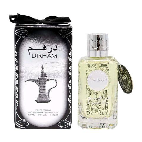 Dirham Perfume 100ml EDP by Ard Al Zaafaran - Top Notes: Citrus, Bergamot and Cardamom  Middle Notes: Roses. Jasmine and Lavender  Bottom Notes: Sandalwood, Cedar and Vetiver