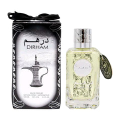 Dirham Perfume 100ml EDP by Ard Al Zaafaran - Top Notes: Citrus, Bergamot and Cardamom  Middle Notes: Roses. Jasmine and Lavender  Bottom Notes: Sandalwood, Cedar and Vetiver