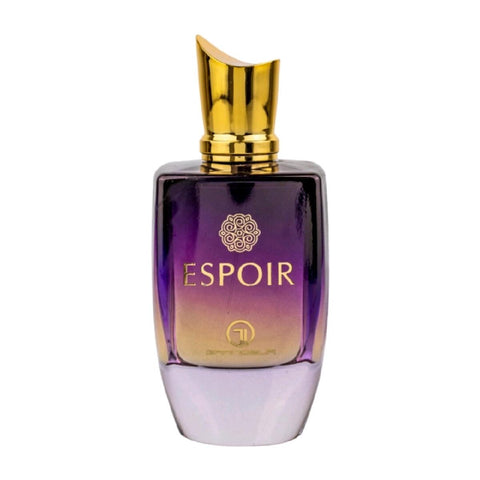 ESPOIR 100ml EDP by Grandeur (Al Wataniah) - Top notes Fruity Notes, Bergamot, Lemon and Jasmine Heart notes Balsamic Notes and Orris Base notes Cedar, Musk, Caramel and Amber.