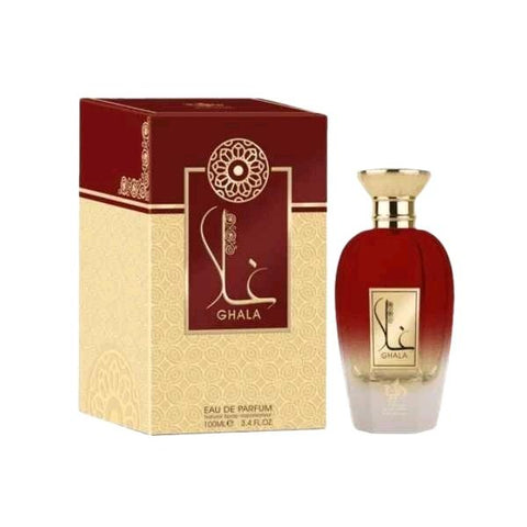 Ghala Perfume 100ml EDP by Al Wataniah - Top Notes: Saffron, Jasmine  Heart Notes: Amberwood, Ambergris  Base Note: Fir Resin, Cedar