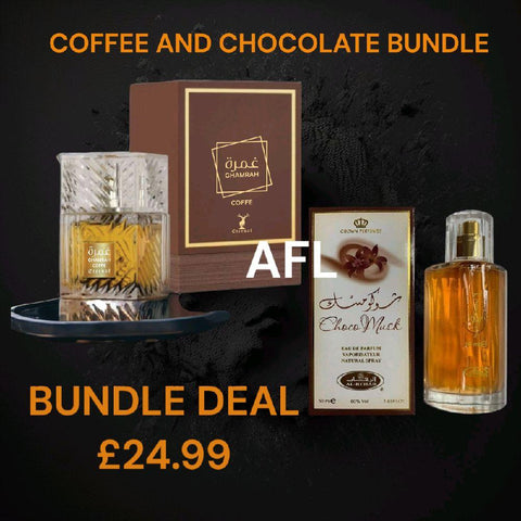 Ghamrah Coffee 100ml EDP and Chocomusk 50ml EDP BUNDLE - Coffee and chocolate perfume bundle