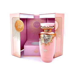 Haya 100ml EDP by Lattafa - Top Note: Pink Berries, Pink Freesia, Red Orange, Tangerine  Heart Note: Gardenia, Jasmine, Vanilla Orchid  Base Note: Ambergris, Sandalwood