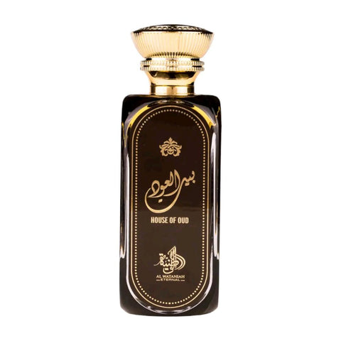 House of Oud 100ml EDP by Al Wataniah - Top: Cardamom, Pepper  Heart: Jasmine, Raspberry, Rose, Pralines  Base: Musk, Oud, Amber