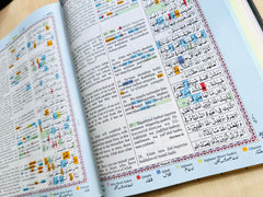 Kaba Cover Quran Transliteration in Roman Script with Colour Coded Tajweed Rules,