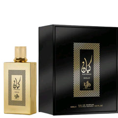 Kayaan Gold 100ml EDP by Al Wataniah - Top notes of bergamot, mandarin and pear, tuberose, orange blossom Heart notes: Jasmine and Caramel  Base note: Cedarwood, musk