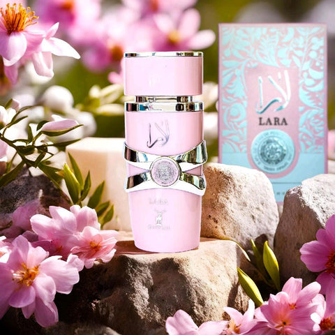 LARA by Eternal from Khalis (Inspired by YARA PINK) - Top notes are Orchid, Heliotrope and Tangerine; middle notes are Gourmand Accord and Tropical Fruits; base notes are Vanilla, Musk and Sandalwood