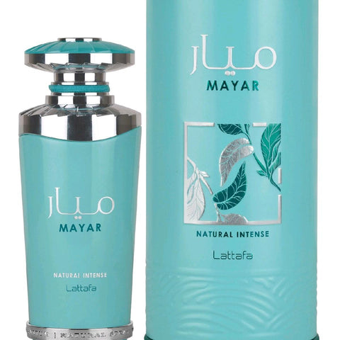 Mayar Natural Intense 100ml EDP by Lattafa - Top: Fig, Coconut Water, Green Tangerine, Melon Heart: Lotus, Jasmine, Water lily  Base:Mus, Sandalwood, Vanilla, Ambroxan