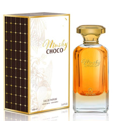 Musky Choco 100ml EDP by Adams - Top notes: Musk, Chocolate, Cocoa  Heart notes: Oriental Spices, Vanilla, Rose   Base notes: Amber, Myrrh, Sandalwood