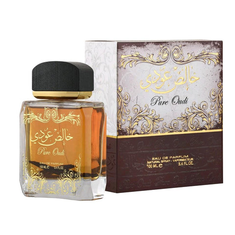 Pure Oudi 100ml EDP By Khalis - Top Notes: Cinnamon, Oudh, & Nutmeg Middle Notes: Jasmine & Sandalwood Base Notes: Musk, Amber, Cedar, Guaiac Wood, & Vanilla