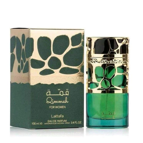 Qimmah by Lattafa 100ml EDP - Top Notes: Lavender, Saffron, & Clary Sage  Middle Notes: Myrrh & Amber  Base Notes: Cedar & Oudh