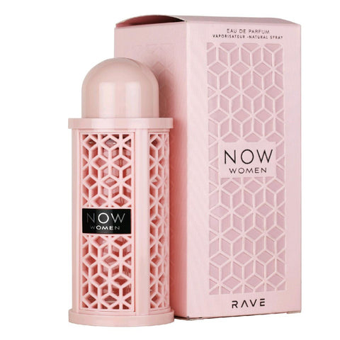 Rave Now Women by Lattafa 100ml EDP - Top notes: Red fruits and Orange  Heart notes: Lilly of the valley, Marshamallow and Jasmine  Base notes: Moss, Vanilla and Musk