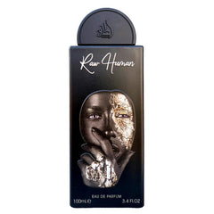 Raw Human 100ml EDP by Lattafa Pride - Top Notes: Apricot, Plum, Pink Pepper  Middle Notes: Osmanthus, Fir  Base Notes: Leather, Olibanum (Frankincense), Styrax
