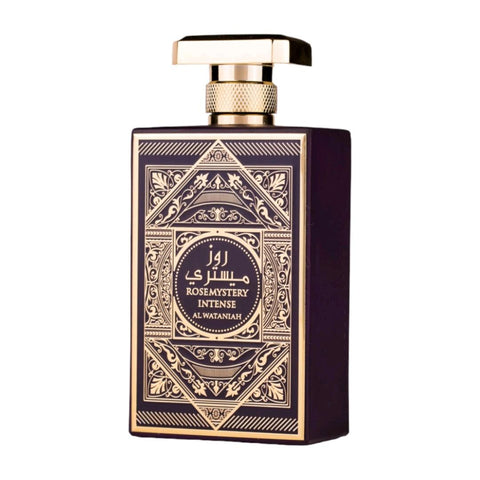 Rose Mystery Intense 100ml EDP by Al Wataniah - Top notes: Pink pepper, Bergamot;  Middle notes: Bulgarian rose, Turkish rose, Egyptian jasmine;  Base notes: Madagascar vanilla, Amber