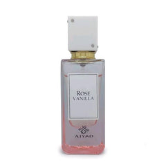 Rose Vanilla 100ml EDP by Ajyad - Top Notes: Sugar, Flowers, Rose  Middle Notes: Jasmine, Honey  Base Notes: Vanilla, Fruity