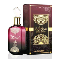 Sabah Al Ward 100ml EDP by Al Wataniah - Top notes : Pink pepper and mandarin orange  Middle notes : Cacao pod, orange blossom and jasmine sambac  Base notes : Vanilla, tonka bean and patchouli.