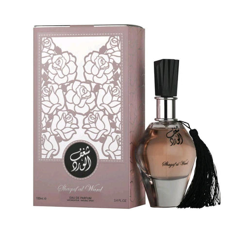 Shagaf Al Ward 100ml EDP by Al Wataniah - Top Notes: Jasmine, Osmanthus, May Rose  Middle Notes: Indian Tuberose, Narcissus  Base Notes: Amber, Cedar