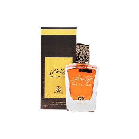 Special Oud 100ml EDP by Al Wataniah - Top notes Saffron, Leather, Caramel, Red Berries and Peach  Middle notes Cypriol Oil/Nagarmotha, Pink Pepper, Labdanum, Woodsy Notes and Ginger  Base notes Agarwood (Oud), Patchouli, Vanilla, Benzoin, Musk and Balsam