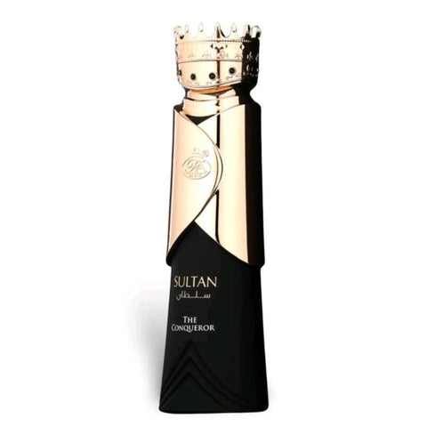 Sultan The Conqueror 80ml EDP by French Avenue (Fragrance World) - Top Notes: Clary Sage, Cardamom, Cinnamon, Cumin, Lavendin  Middle Notes: Incense, Cedarwood, Leather  Base Notes: Amber, Labdanum, Guaiac, Patchouli, Oud Accord