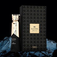 Sultan The Conqueror 80ml EDP by French Avenue (Fragrance World) - Top Notes: Clary Sage, Cardamom, Cinnamon, Cumin, Lavendin  Middle Notes: Incense, Cedarwood, Leather  Base Notes: Amber, Labdanum, Guaiac, Patchouli, Oud Accord