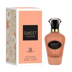 Sunset Gardenia 100ml EDP By Grandeur - Top: Rose, anise, and Indian herbs  Heart: Amber and Musk  Base: Woody notes and oud