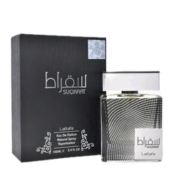 Suqraat by Lattafa 100ml EDP - Top notes are Ginger and Bergamot  Heart notes are Lavender and Violet Leaf  Base notes are Musk, Sandalwood and Amber