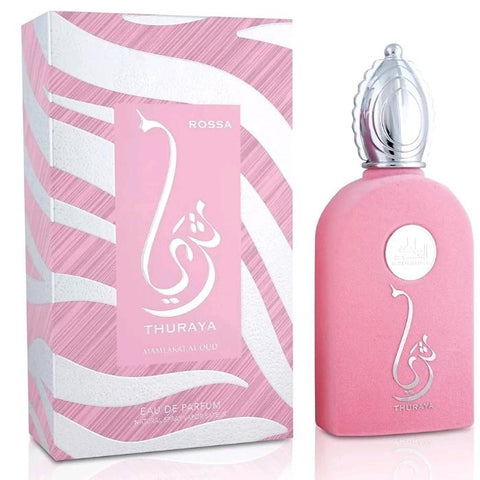 Thuraya ROSSA NEW 2024 100ml EDP - Top :Peach, Strawberry, Raspberry Middle : Rose, Orange Flower, Heliotrope Base : Cream, Sandalwood, Musk