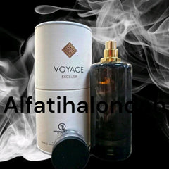 VOYAGE Exclusif 100ml EDP by Grandeur Elite - Top Notes: Labdanum, Patchouli, Sandalwood, Cedarwood, Amber, Incense, Amberwood  Heart Notes: Melon, Jasmine, Ginger, Nutmeg  Base Notes: Lemon, Grapefruit, Pink pepper, Bergamot, Coriander, Mint, Aldehydes