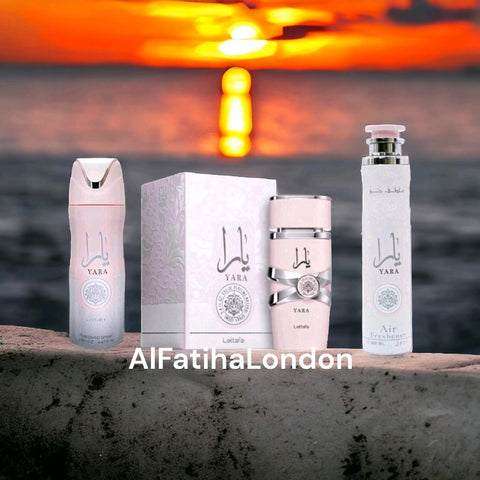 Yara 100ml EDP + Yara Air freshener 300ml + Yara Bodyspray 200ml by Lattafa