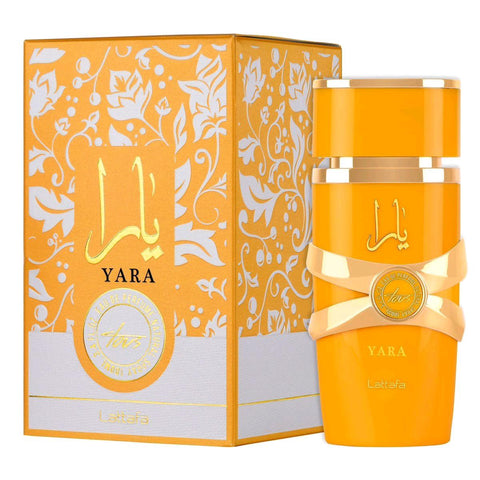 Yara Tous 100ml EDP by Lattafa Mango and Exotic Fruits with Vanilla - Top notes: Coconut, Mango and Passionfruit  Heart notes: Jasmine, Heliotrope and Orange Blossom  Base notes: Vanilla, Cashmeran and Musk.
