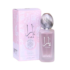 Yara Pink 50ml Perfumed Hair Mist - Top: Heliotrope, Orchid, Tangerine Heart: Gourmand Accord, Tropical Fruits Base: Vanilla, Sandalwood, Musk