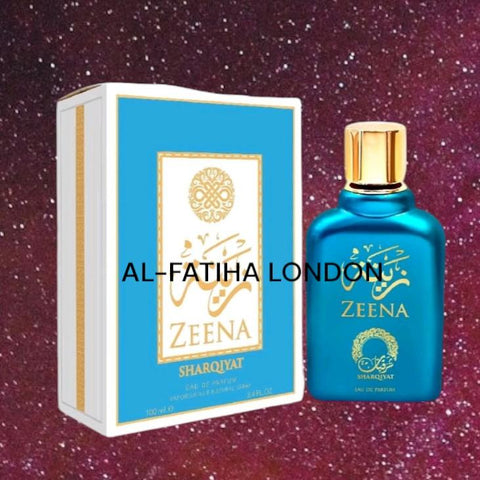 Zeena Sharqiyat 100ml EDP by Khalis - Angel Iced Star-Top: Peach, Blackcurrant, Green  Heart notes: Pineapple, Peach, Chosolate, Tuberose, Aqua Base: Dandalwood, Lactone, Coconut, Musk